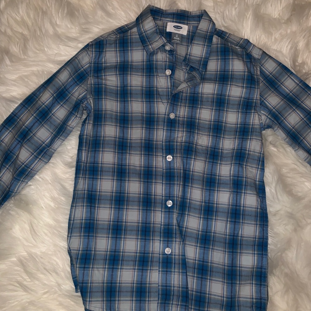 Checkered Blue Button-Down (Boys)
